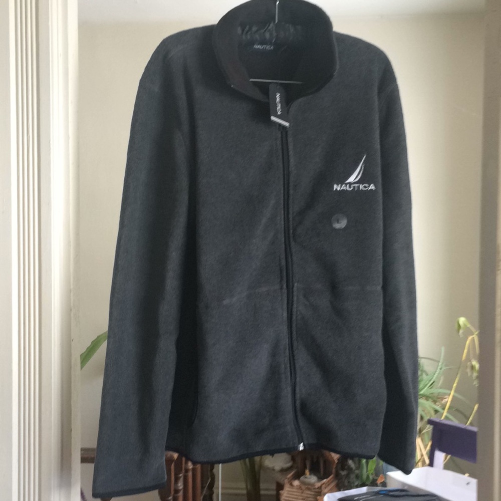 Nautica Zip front fleece Dark grey NWT
